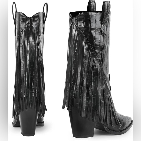 Size 9 Anthropologie x ISNOM Fringe Boots - Picture 3 of 4